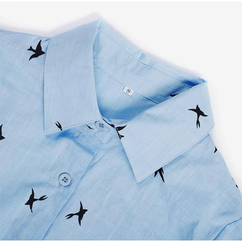 Camisa estampado de aves