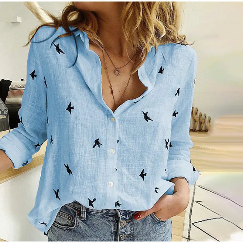 Camisa estampado de aves