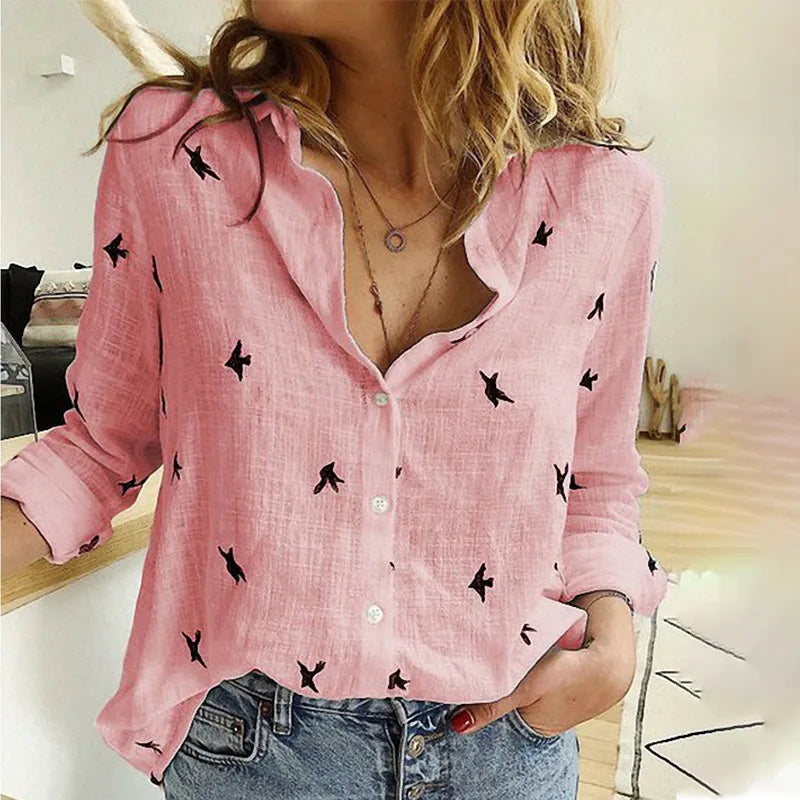 Camisa estampado de aves